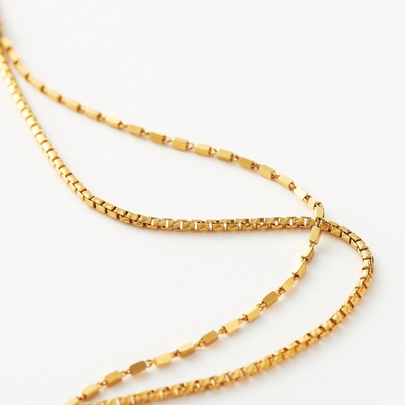 Missoma Box Link Double Chain Necklace - Picture 6 of 7